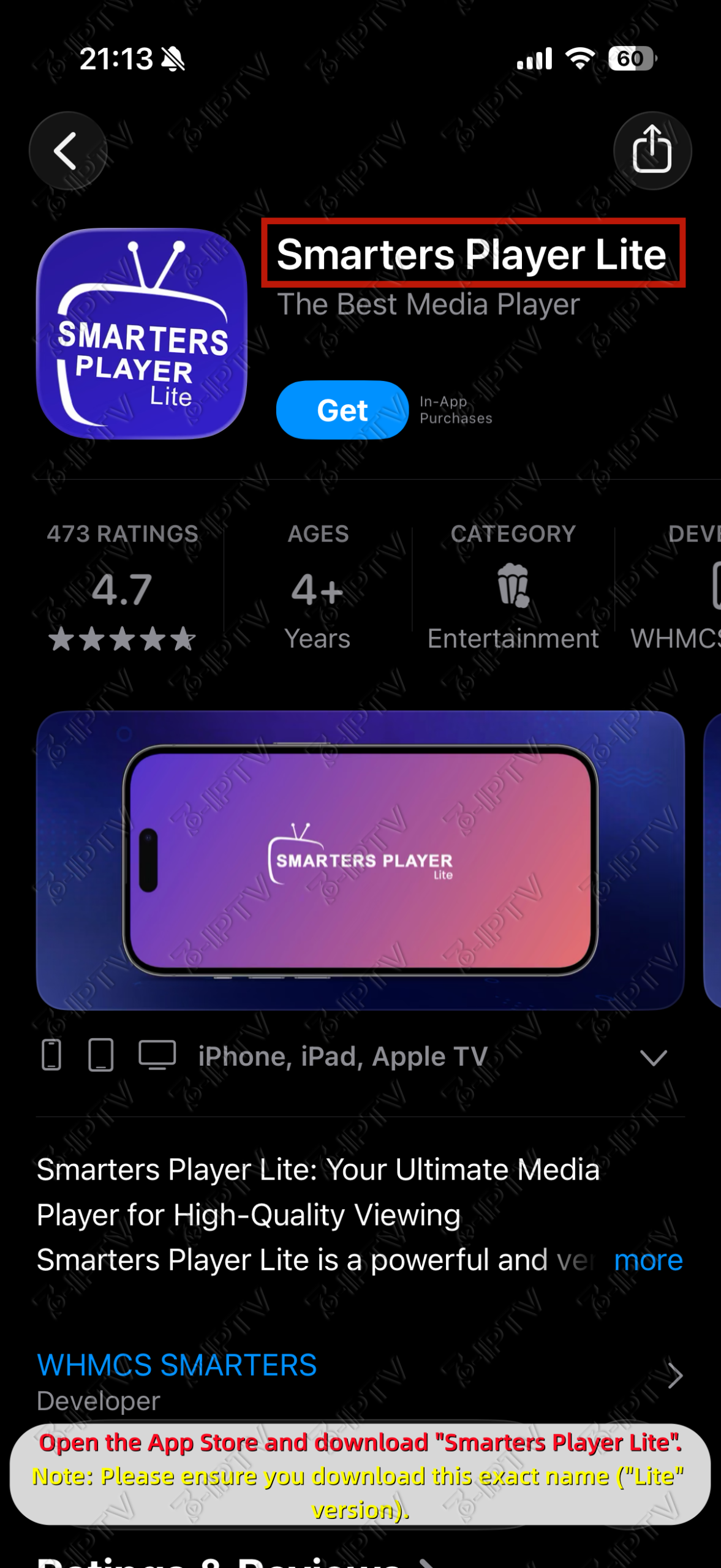 Download Smarters Player Lite